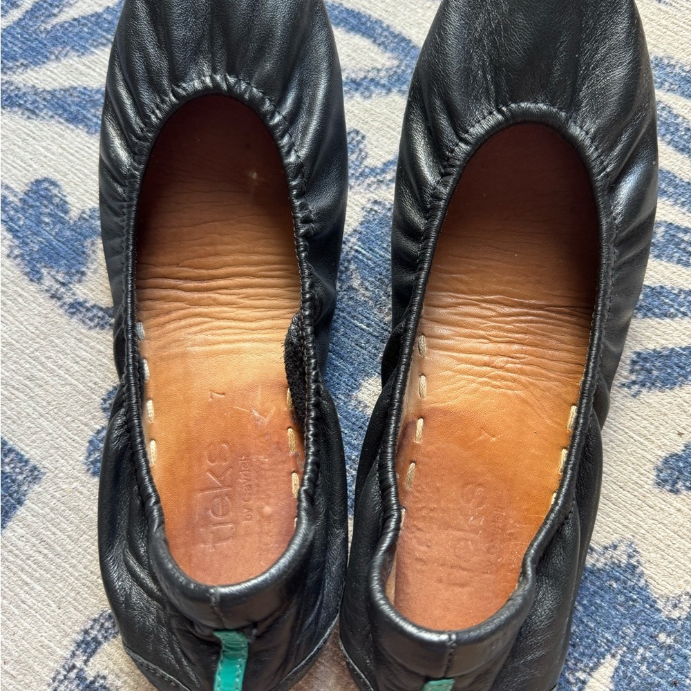 Tieks Matte Black Leather Foldable Flats